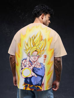 The Souled Store - Men Beige Graphic Printed Half Sleeves T-shirt