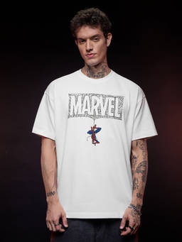 The Souled Store - Men White Official Oversized T-shirt
