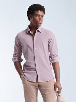 Flying Machine - Men Pink Solid Corduroy Shirt