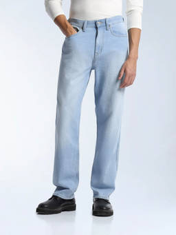 Flying Machine - Men Blue Cobain Relaxed Fit Light Washed Jeans
