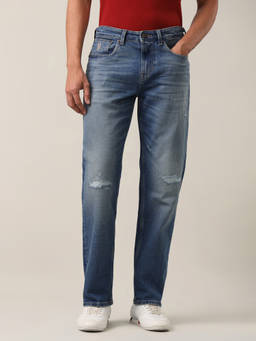 U.S. Polo Assn. Denim Co. - Men Blue Relaxed Fit Distressed Jeans
