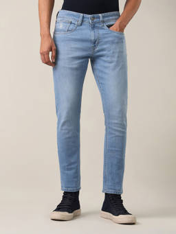 U.S. Polo Assn. Denim Co. - Men Blue Henry Tapered Fit Solid Jeans