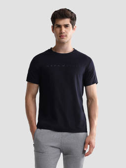 U.S. POLO ASSN. - Men Navy Blue Solid Slim Fit T-shirt