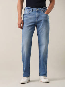 U.S. Polo Assn. Denim Co. - Men Light Blue Relaxed Fit Solid Jeans