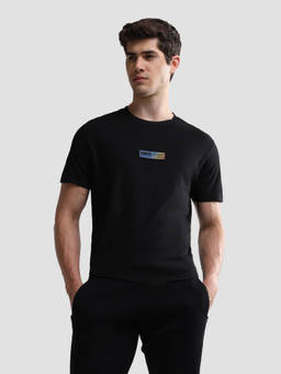 U.S. POLO ASSN. - Men Black Solid Slim Fit T-shirt