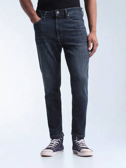 Flying Machine - Men Navy Blue Slim Fit Whiskered Jeans