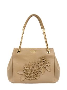 Eske - Lauren Beige Solid Genuine Leather Handbag