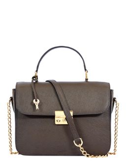 Eske - Petra Brown Solid Genuine Leather Satchel
