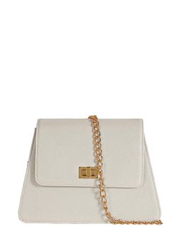 Eske - Sofia White Solid Vegan Leather Shoulder Bag