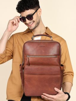 Sassora - Premium Leather 16.5 Inch Laptop Backpack for Men (L)