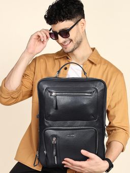 Sassora - Premium Leather Mens Laptop Travel Backpack (L)
