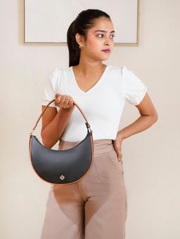 Nestasia - Moon Shoulder Bag for Women Black (S)