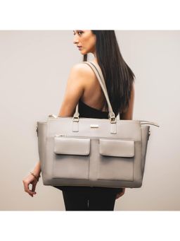 Strokes by Namrata Mehta - Graphite Grey Oversized Tote Bag for 17 Laptop