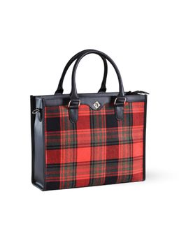 Nestasia - Plaid Checkered Handbag with Detachable Sling Strap (M)