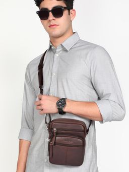 Sassora - Premium Leather Casual Mens Crossbody Bag (S)