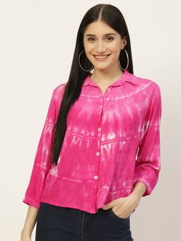 Maaesa - Pink Tie & Dyed Rayon Shirt