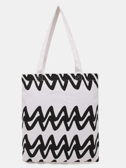 VERO MODA - Women Printed White Tote Bag