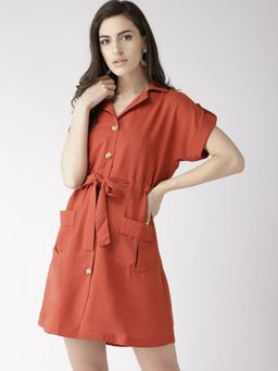 Twenty Dresses by Nykaa Fashion - Rust Pretty Much Rocking Dress