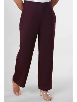 Not So Pink - Wine Clean Look High Rise Parallel Trouser