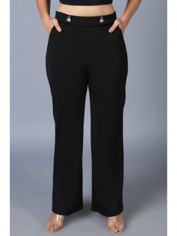 Not So Pink - Black Belt Looped High Rise Parallel Trouser
