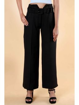 Not So Pink - Black High Rise Wide Trouser with Belt (Set of 2)