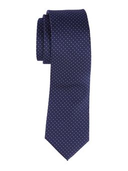The Tie Hub - Navy Blue Polka Microfiber Neck Tie