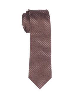 The Tie Hub - Brown Polka Microfiber Neck Tie