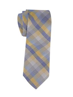 The Tie Hub - Yellow Checkered Microfiber Neck Tie
