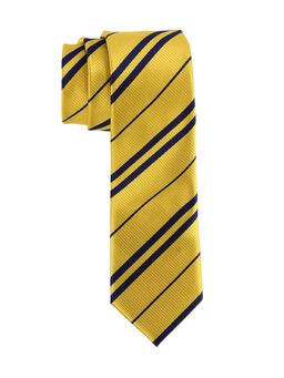 The Tie Hub - Yellow Stripe Microfiber Neck Tie