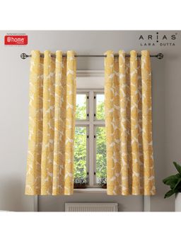 At Home by Nilkamal - Arias Luxuria Jacquard Leaf Window Curtain Mustard (Set of 2)