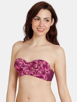 Zivame - Plush Mystique Padded High Wired 3-4Th Coverage Strapless Bra - Dark Purple