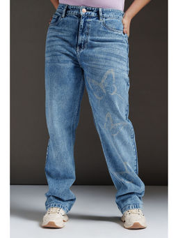 FREAKINS - Blue Atlas Curve Laser Jeans