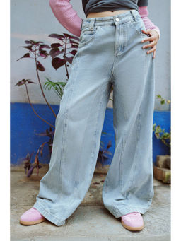 FREAKINS - Tempest Light Blue Denim Flared Jeans