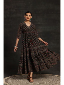 Libas - Women Green Cotton Printed Dress