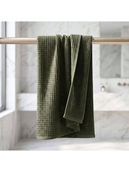 Athom Living - Olive Waffle & Terry Texture Bath Towel