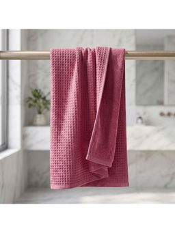 Athom Living - Pink Waffle & Terry Texture Bath Towel