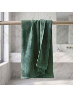 Athom Living - Green Waffle & Terry Texture Bath Towel