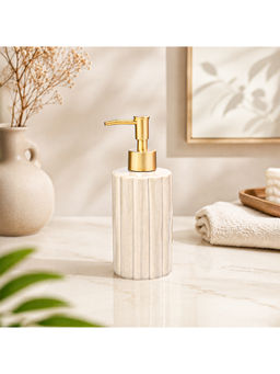 Voncasa - Beige Stoneware Soap Dispenser