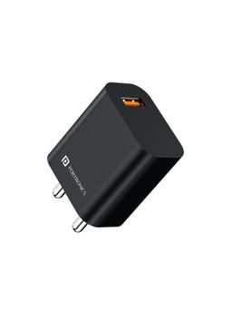 Portronics - Adapto One Plus-18w 3A Mach USB Fast Charging Adaptor with 1M Cable