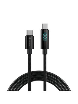 Portronics - Konnect View 100W LED Display PD Cable-supports All Type C Devices-Black