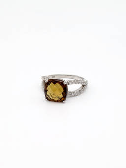 Verona - Cognac Quartz Gold Ring
