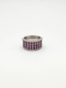 Verona - Garnet Rhodolite Silver 925 Purple Ring