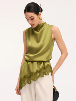 MISS MOSA BY AKANKSHA - Cathy Statement Sleeveless Top Green