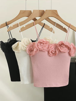 MISS MOSA BY AKANKSHA - Mexico Rose Padded Black Crop Top