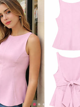 MISS MOSA BY AKANKSHA - Zilla Statement Summer Top In Pink