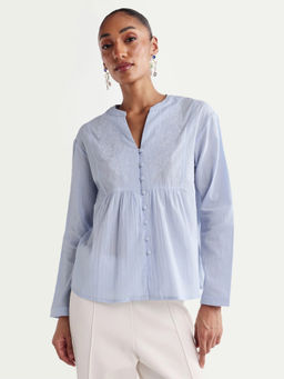RAREISM - Solid Light Blue Women Top