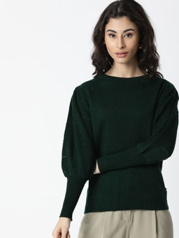 RAREISM - Solid Dark Green Women Top