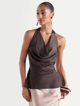 RAREISM - Solid Dark Brown Women Top