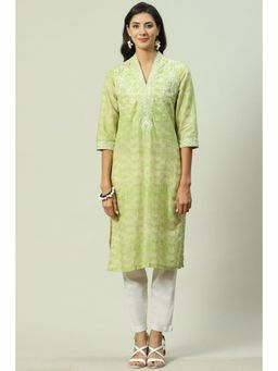 Biba - Green Printed Kurta