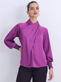 Jaey - Women Purple Power Satin Top